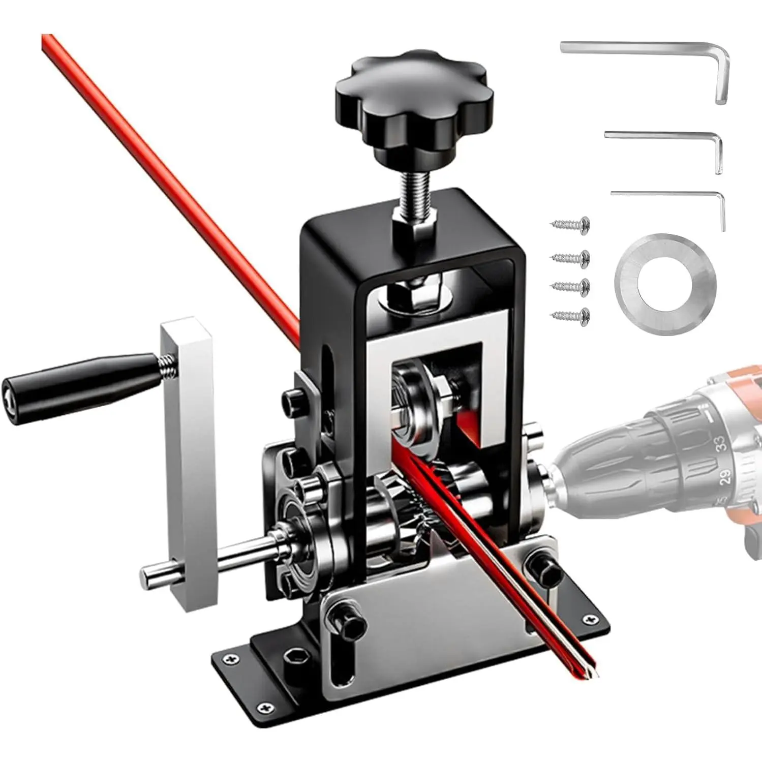 Manual Wire Stripping Machine Gauge Wire 0.06-1 inches,Scrapping Copper Wire Peeler Machine,Drill  Hand Crank Wire Stripper Tool for Scrap Copper Recycling