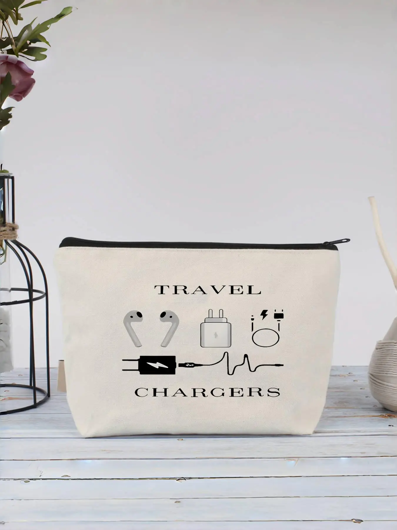 Travel Electronics Storage Bag, Casual Compact Versatile Cable Zipper Bag, Multifunctional Cable Storage Bag, Travel Essentials, Travel Organizer Acce