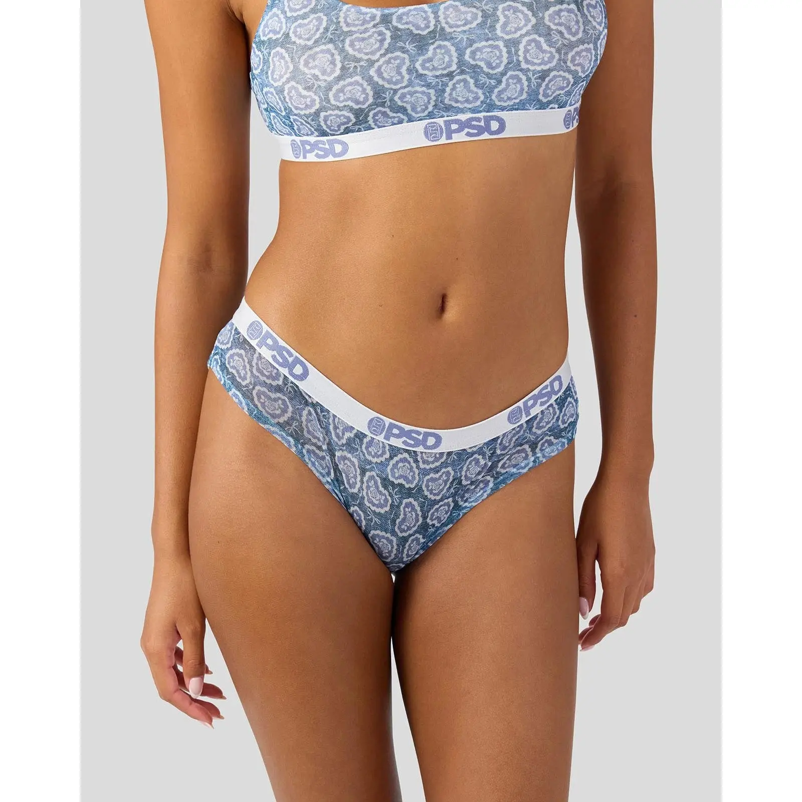 PSD Womens Country Rose Cheeky Underwear - Flattering Cheeky Brief, Soft and Comfortable Breathable Mesh Fabric