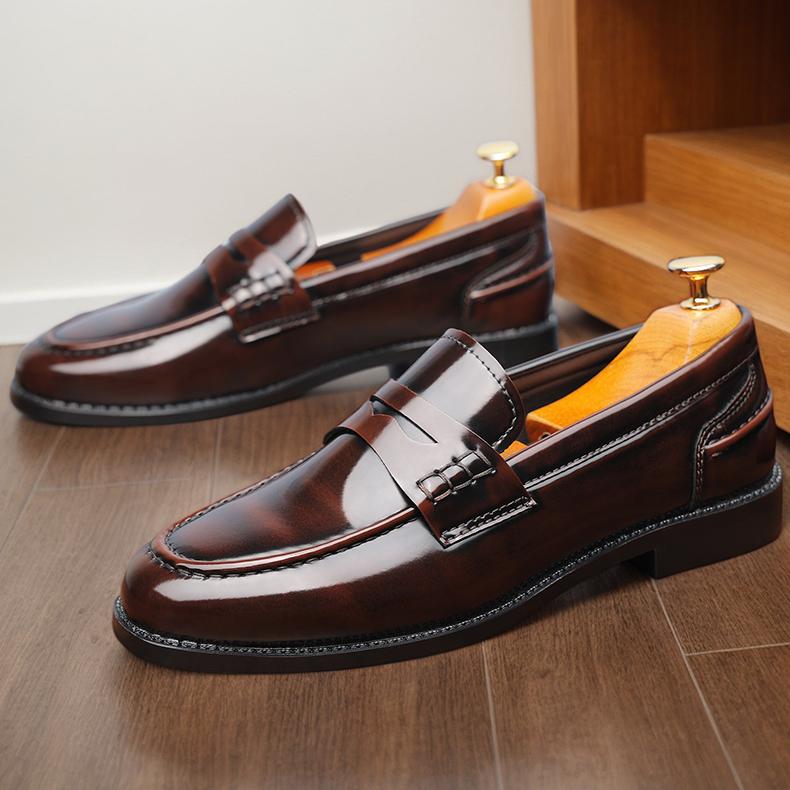 Men's Classic Penny Loafers, Glossy Slip-On Formal Dress Shoes8661 Men's Classic Penny Loafers, Glossy Slip-On Formal Dress Shoes8661