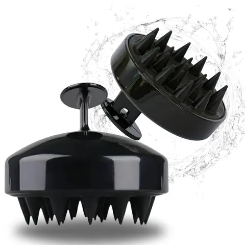 Silicone Scalp Scrubber & Massager Haircare Accessory - Single Unit, Anti-Dandruff Relief, Gentle for Sensitive Scalp, Promotes Hair Growth, Blood Flow Control, Cuticle Care, Wet/Dry Bath Brush for All Hair Types, Personal Accessories