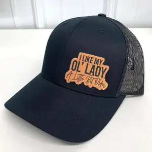I Like My Ol’ Lady a Little Bit Older Hat – Funny Leather Patch Trucker Cap for Men, Retro Humor Style, Cool Gift for Husband or Boyfriend