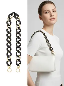 Chunky Resin Chain Strap with Metal Links, Detachable Shoulder & Crossbody Bag Strap, Universal Replacement Handbag Strap