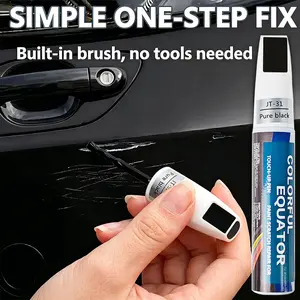 High-end car scratch repair pen (0.41 fl oz/12 ml). Effortlessly repairs scratches with a waterproof formula and an integrated brush applicator. Suitable for passenger cars and SUVs; ideal for deep scratches and touch-up paint loss.