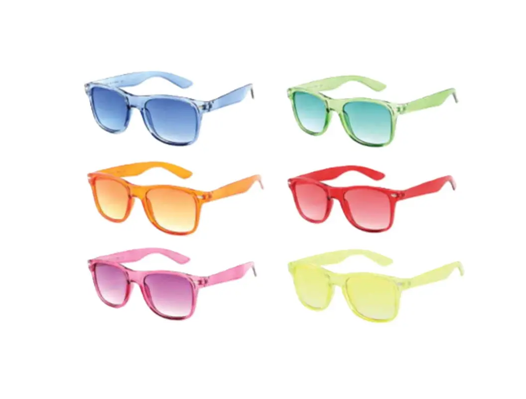 80's Sunglasses - Color Frames & Matching Lenses - Costume Accessory - 6 Colors