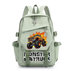 Monster Backpack Cute Cartoon Characters Daypack Lightweight Backpacks Large Capacity Portable Bag for Work Sport Travel Hiking -Green