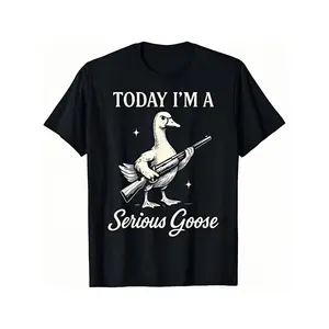 Today I'm a Serious Goose Shirt, Funny Graphic Tee With Serious Goose Print, Merging Quirky Animal Art And Funny Slogan, A Standout Casual Wear T-Shirt For Men And Women Menswear Womens