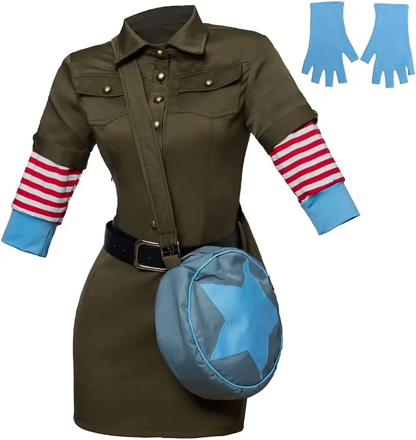 Ramona Flowers Cosplay Costume Sexy Cargo Dress Outfit with Star Circle Messanger Bag for Women