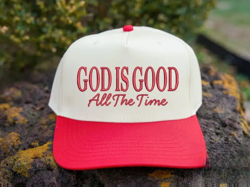 God Is Good All The Time Trucker Hat | 5 Panel Two Tone Hat | Snapback Trendy Hat | Christian Hat | Religious Hat | Faith Hat | God is Greater than the highs and lows | Inspirational Gifts | Bible Gifts | Christian Catholic Jesus Saves