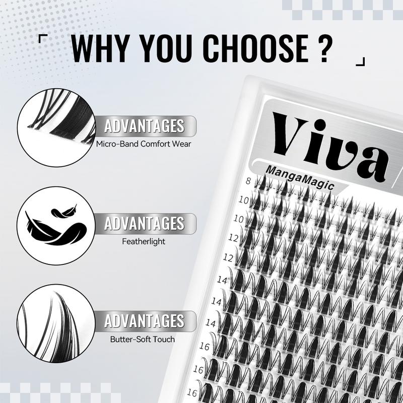 Viva | AiryCute MangaMagic Collection Upgrade U Lashes with Ultra-Dense, Waterproof, Long-Lasting Lashes | Fairy | Fashion Wet Look | Beginner-Friendly DIY Lashes for a Flawless, Voluminous Look | Trendy & Must-Have Clusters Viva | AiryCute MangaMagic Collection Upgrade U Lashes with Ultra-Dense, Waterproof, Long-Lasting Lashes | Fairy | Fashion Wet Look | Beginner-Friendly DIY Lashes for a Flawless, Voluminous Look | Trendy & Must-Have Clusters