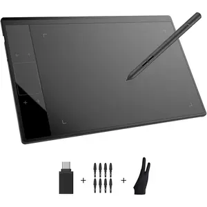 A30 V2 Drawing Tablet 10x6 Inch Graphics Tablet with   Gesture Pad, 8192  -Free Pen, 4 Hotkeys, Compatible Windows  Android Linux - Beginner & Student Friendly