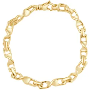 Men's Twisted Link 14k Gold (34gram) or Platinum (55gram) 6mm Bracelet 8.5"