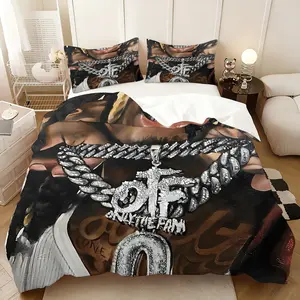 3Pcs,King Von  three-piece bedding set, soft, comfortable and skin-friendly, universal in all seasons, bedding set, no pillow core, no quilt core, suitable for bedrooms, guest rooms - (1 quilt cover + 2 pillowcases)