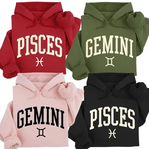 Full 12 Zodiac, Unisex Zodiac Hoodie – Trendy Pisces & Gemini Astrology Hoodie, Perfect Gift for Zodiac Lovers