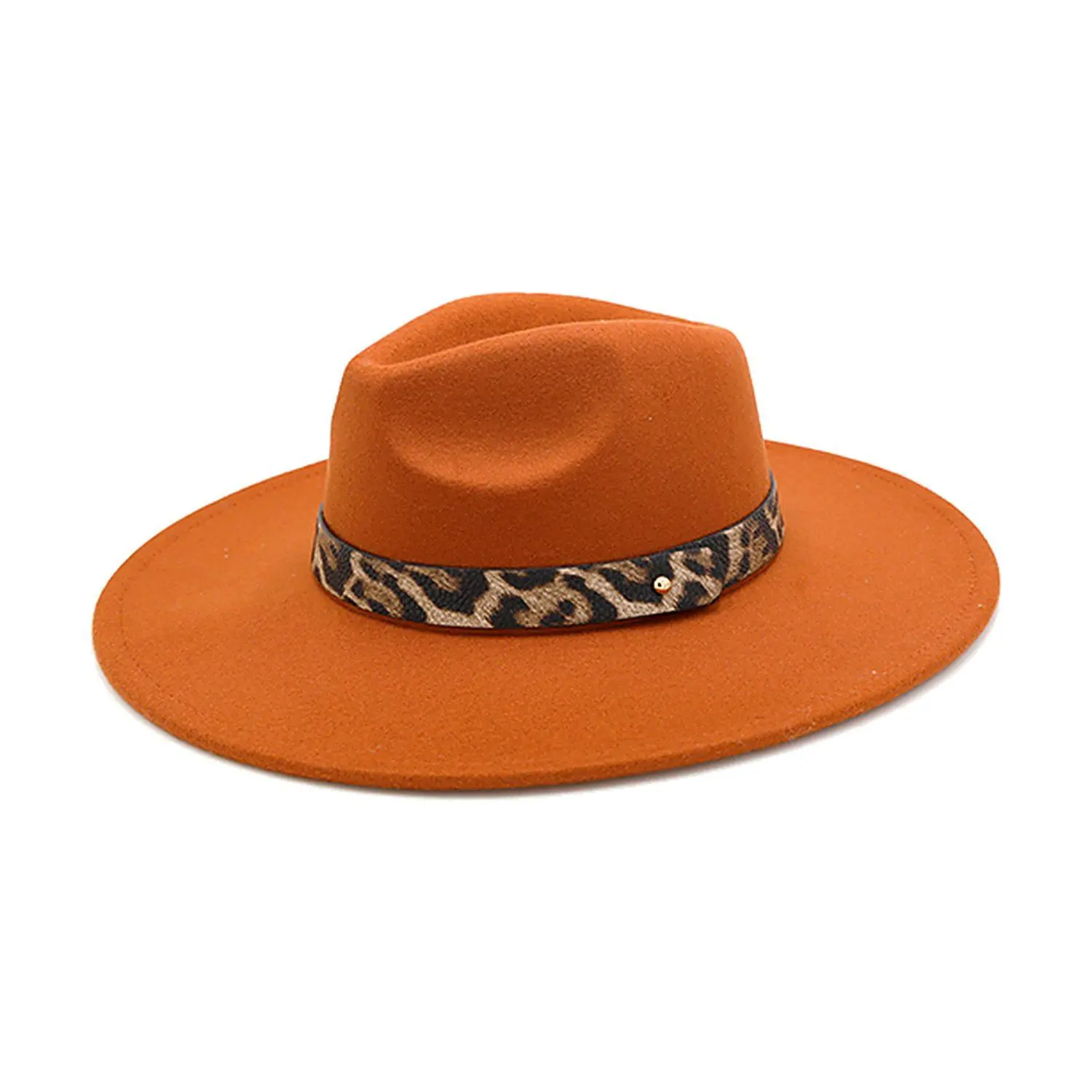 Western Stakes Leaoprad Trim Rancher Hat Leopard / Rust - Western Style Hat for Women & Men, One Size Stretch