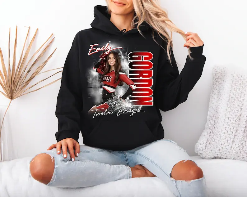 Women's Custom Long Sleeve Cheerleading Pullover Hoodie - Casual Team Spirit Tops for Game Day