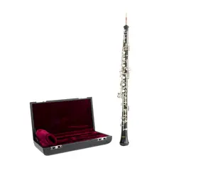 Wisemann DOB-400EB C Oboe with Ebony Wood Body Silver Plated Keys Wooden Case Canvas Cover & Reeds for Musicians