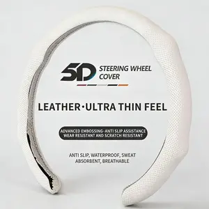 2026 New Model Car Red Leather Steering Wheel Protector Anti-Slip Breathable Ultra-Thin for Comfort Driving All-Season Use