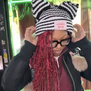 Cute Funny Cat Ear Beanie Hat for Women, Striped Ear Knit Cap - LOVERBOY Casual Y2K Soft Warm Winter Hat, Unisex Beanie for Fall Winter Spring 2026