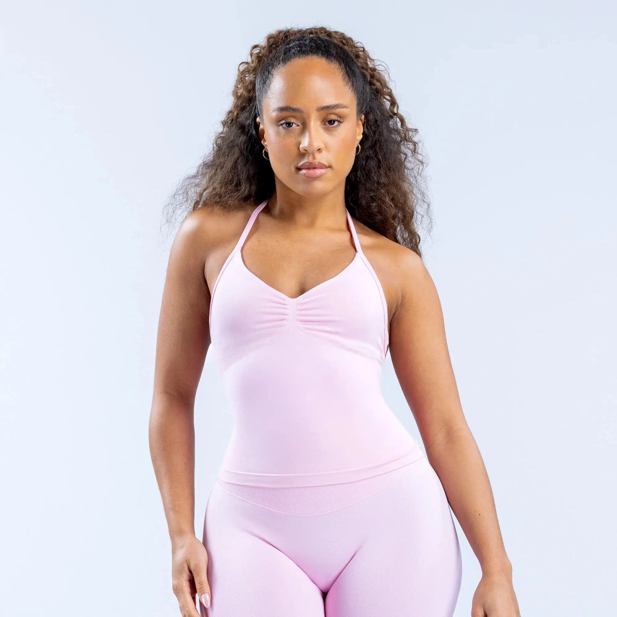 D.F.Y.N.E Impact Longline Strappy Top (full logo) - Longline Fitness Top For Women With Sculpting Fit And All Day Comfort