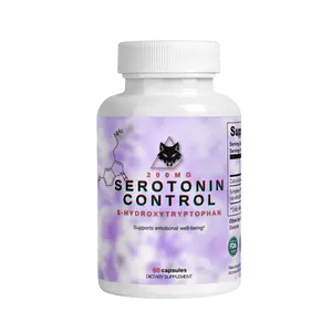 WOLF BY LOGAN - Serotonin Control Supplement Dietary Capsule with 5-Hydroxytryptophan & Calcium Carbonate for Mood Balance and Mental Wellness