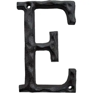 Hou Letter, 5 Inch High Cast Iron Home Address Letter, Perfect Matching the 5.5 Inch Cast Iron Hou Numbers (E)