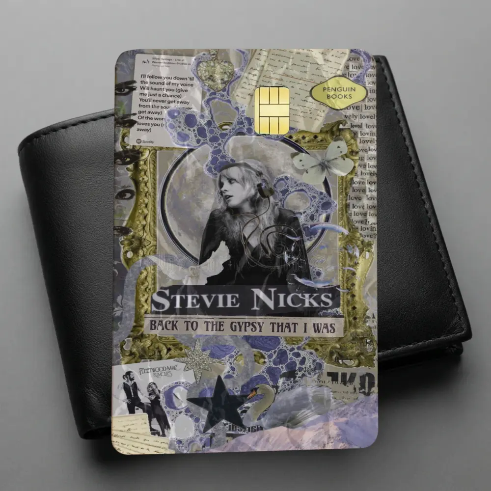 Stevie Nicks Credit Card Decal Sticker, Silver Springs Premium Matte Vinyl Card Skin Cover, Retro Rock Fleetwood Mac Gift for Music Lover