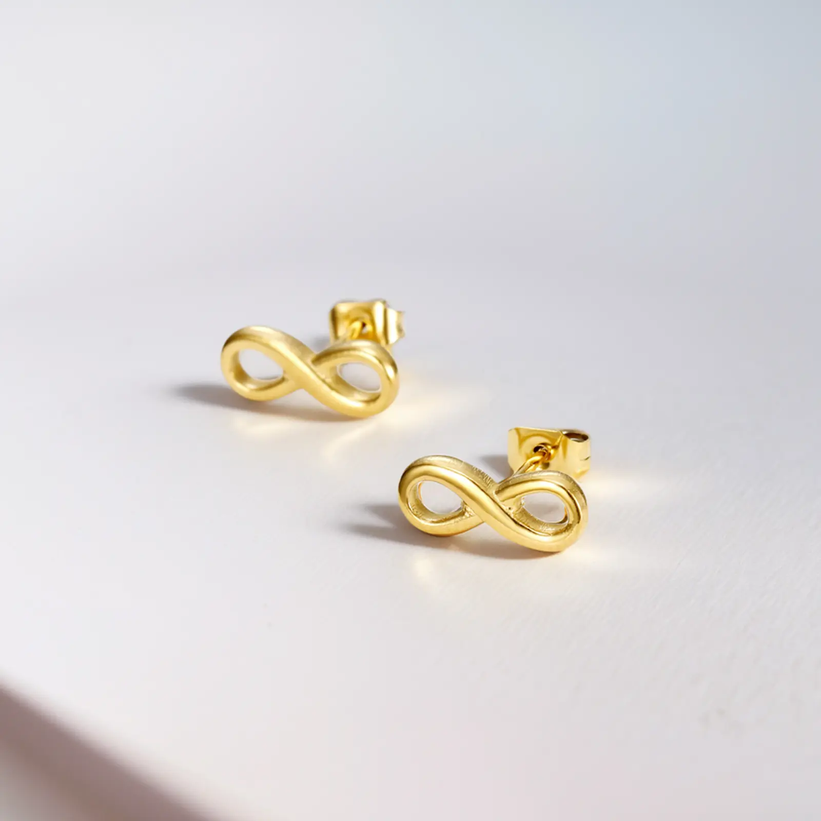 Dainty Lightweight Hoops Earrings Set - Gold-Tone Infinity Symbol Metal Ring Earrings, Safe Metal Fashion Jewelry for Daily Wear, Gifting to Loved Ones,summerwins