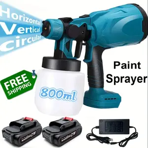 1 PC DIY Delight Wireless HVLP Paint Sprayer - with 2 Batteries & 27.05oz Container - 3 Adjustable Spray Modes - Lightweight & Easy to Clean - for House, Furniture, Fence, Wall & Door Painting - Ideal for DIY Enthusiasts & Professionals