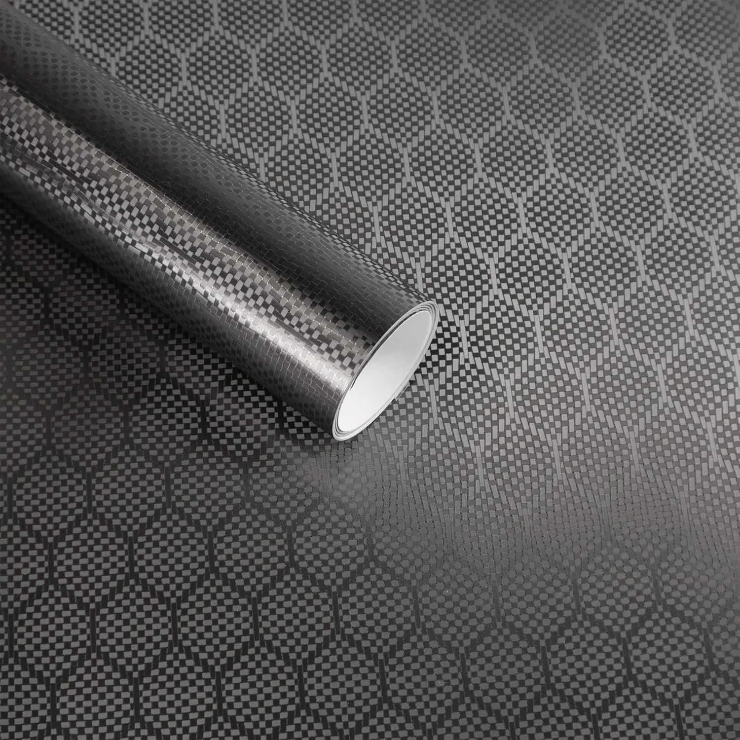 Modern Honeycomb Carbon Fiber Vinyl Wrap - Chrome Hex Pattern Cast Film, Self-Adhesive DIY Rework Saver with Heat Recovery Feature for Car & Motorcycle Interior/Exterior (1ft x 5ft)
