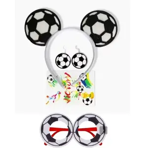 2026 Soccer Match Day Set, Football Headband Hair Tie, Earrings, Face Stickers, Sports Fan Accessories, Hip Hop Style