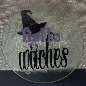 Witchy Glass Cutting Board for Chopping in the Kitchen