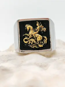 Men's Stainless Steel Ring, Dragon Slayer Retro Style, Casual Random Print, All Seasons, Perfect Gift for Friends, Festival Present