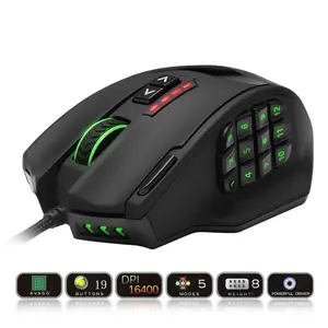 RGB Lights Backlit Gaming Mouse, Wired/Wireless Computer Accessory for Gamers