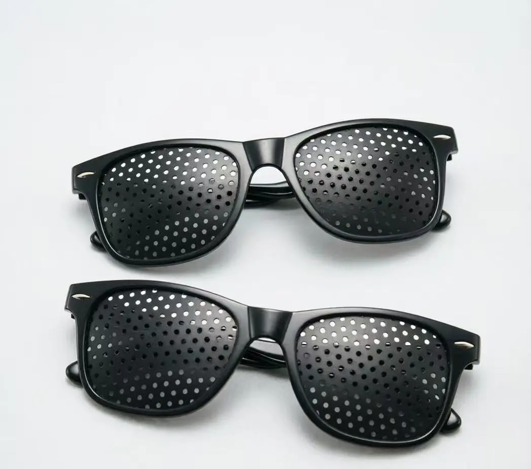 2-Piece Unisex Pinhole Eyewear Frames - Chrome Hearts Style, Meta-Inspired, Original Fade-Resistant, UV400 Protection, Myopia/Astigmatism/Strabismus Support, Vision Enhancement, Eye Fatigue Relief