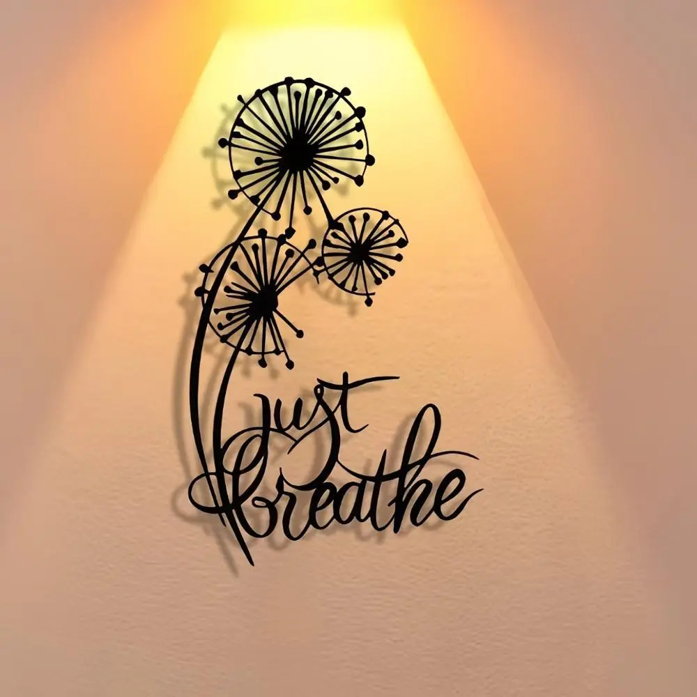Dandelion Design Wall Art, Decorative Artwork, 1 Count Metal Wall Decor, Wall Hanging Decor for Home, Office, Bedroom, Living Room, Garden, Home Decor, Hangable, Modern Home Decoration, Decoration Items