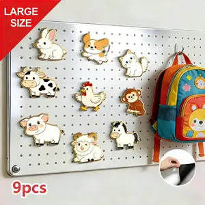 Cute Animal Refrigerator Magnets Set, 9-Piece Large Cartoon Design, Creative 3D Magnetic Fridge Stickers, Home Decor Fun Magnet Sets