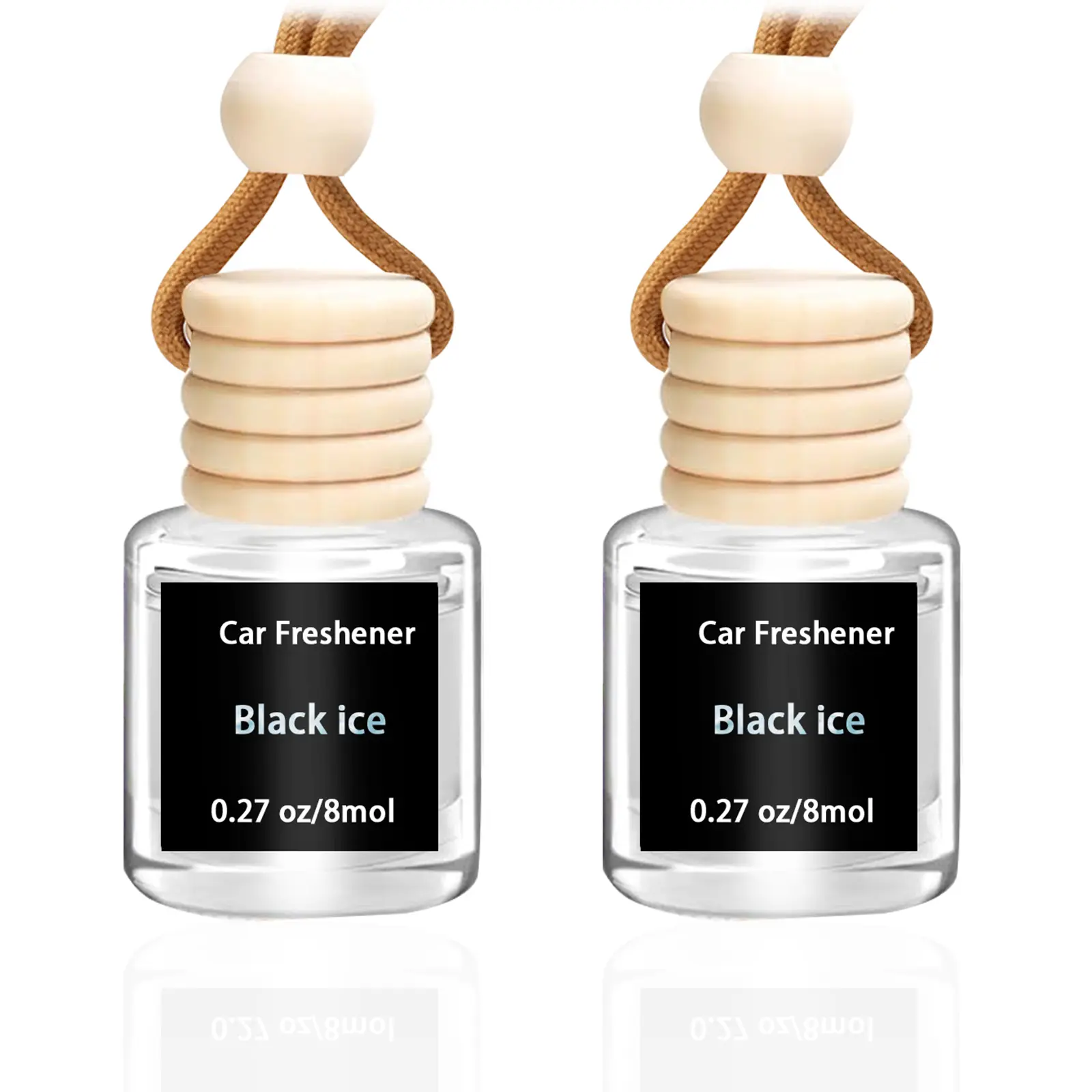 2-Pack Reusable Hanging Car Air Freshener Diffuser - Safe, Non-Toxic, Long-Lasting Fragrance Oil, Glass Bottle, Car Interior Decor (Fresh Cherry Blossoms)