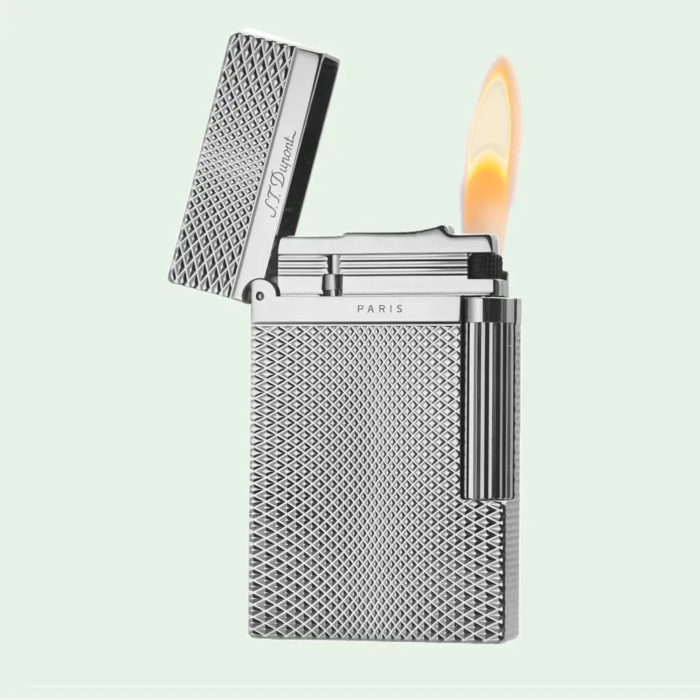 [Classical] Guilloché Pattern Silver Diamond Head classical Lighter (NO FUEL) best Gift for him
