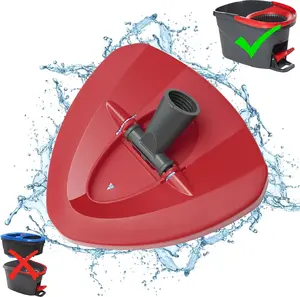 Spin Mop Replacement  Base Compatible with  EasyWring 1-Tank System Mop Rotating Triangle Mop  Cover Replacement Rotating Mop Base Plastic Base for Spin Mop Accessories, Red