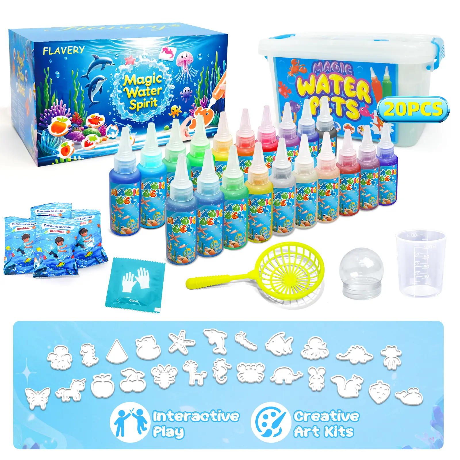 [24 Molds] Magic Water Elf Toy Kit – DIY Squishy Maker & Sensory Toys, STEM Crafts, Summer Water Pets, Birthday Gifts & Party Favors for Kids Ages 3+