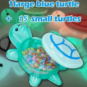 Glowing Large Turtle + 15 Small Turtles, Detachable Turtle Storage Box, Unique Handmade Party Gift, Home Decor, No Power Needed