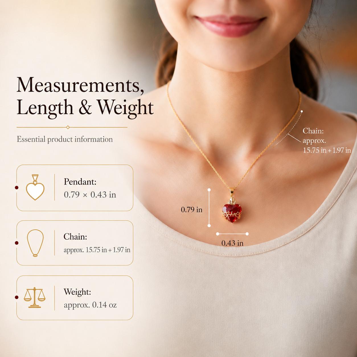 18K Gold Plated Red Cubic Zirconia Sacred Heart of Jesus Necklace For Women Chritian Cross Pendant Necklace Women Jewelry Love Heart Necklace Charm Necklace Heart Design Necklace