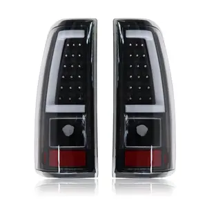 Nakkaa LED Tube Tail Lights & Brake Lamps Set, ABS Plastic, LH+RH Pair Compatible with Chevy Chevrolet Silverado 1500-3500 & GMC Sierra (1999-2006)