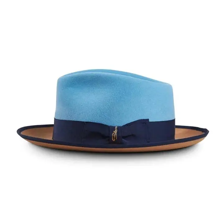 Adjustable Color-Block Pure Wool Felt Hat - Adjustable Wearable Hats with Inner Band Adjust, Ideal for Wedding Party, Business Settings, Vintage