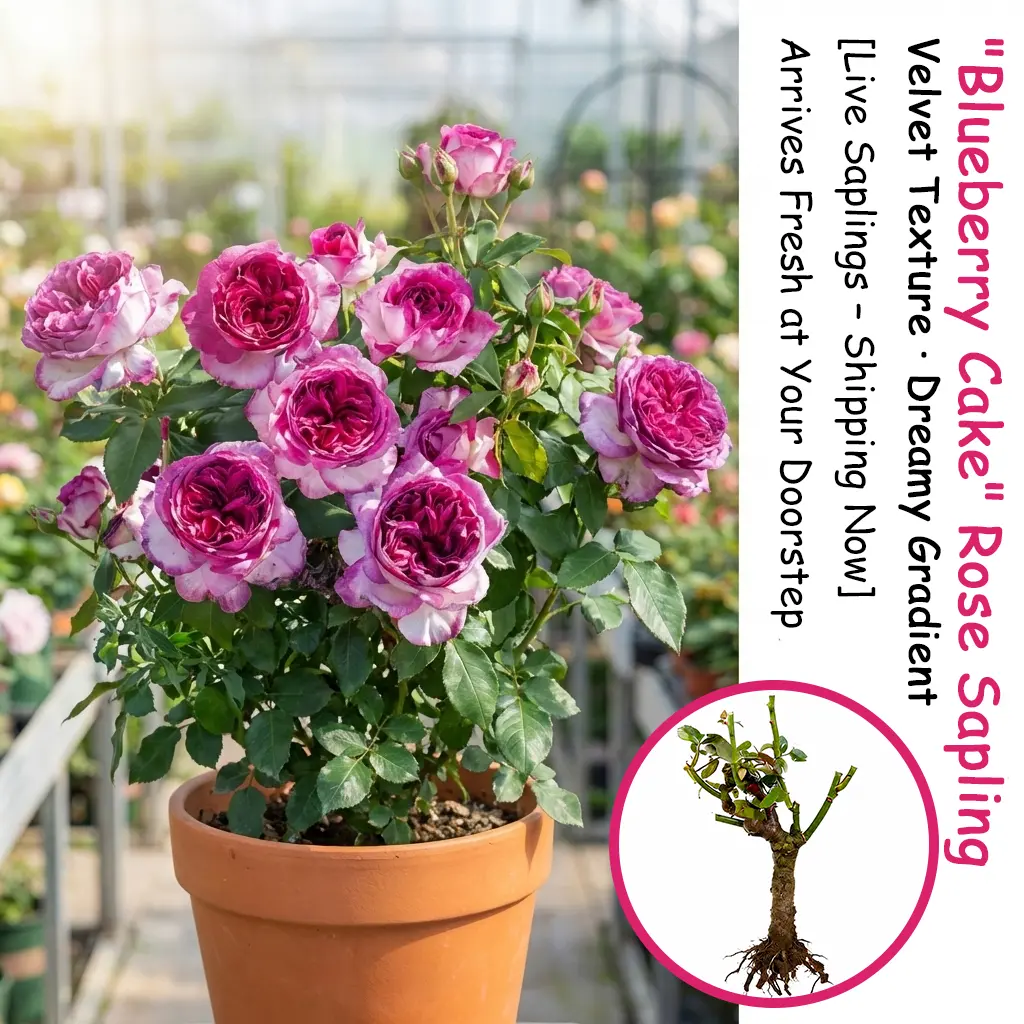 Blueberry Cake Rose Sapling – Rare Fragrant Garden Rose Plant,  Bare Root Flower Shrub