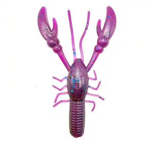 3 Inch Crawfish Soft Plastic Fishing Lure – Strike Berry Color – Handmade Bass Bait – Made in USA