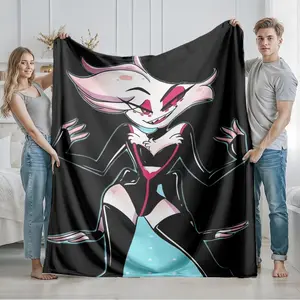 1 piece Vaggie from Hazbin Hotel. themed flannel blanket - All-season comfortable flannel blanket, modern style, suitable for sofas and beds, digitally printed pattern, super soft and warm, 100% polyester material, machine washable, suitable for