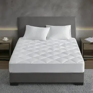 360 stand Queen Size Signature Dobby Cotton Mattress Pad, 60x80x15 in, Cotton Shell, Waterproof Base, White (Fits Queen Size Mattress)