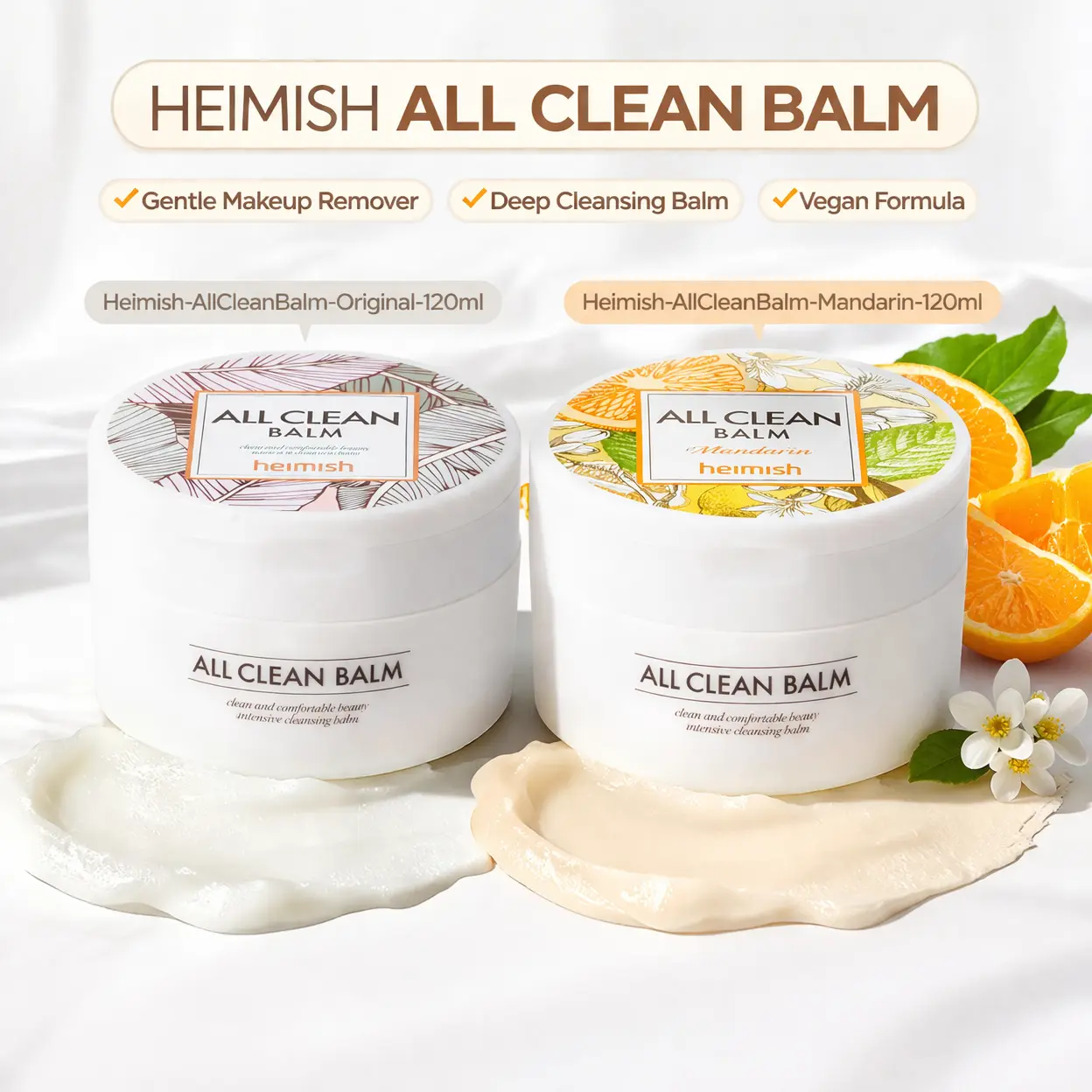 Heimish All Clean Balm 120ml (Original & Mandarin Options) | Balm-to-Oil Facial Cleanser for Makeup Removal, Deep Cleansing & Pore Care | Korean Skincare